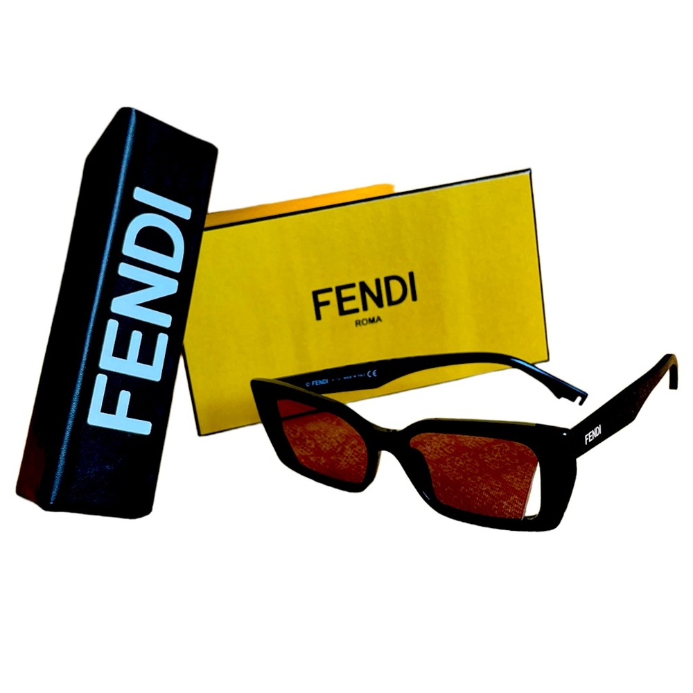 Fedi cutout rectangle acetate sunglasses